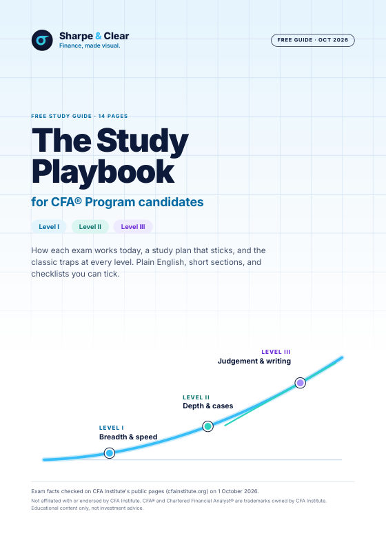 Cover of The Study Playbook, the free PDF guide by Sharpe & Clear